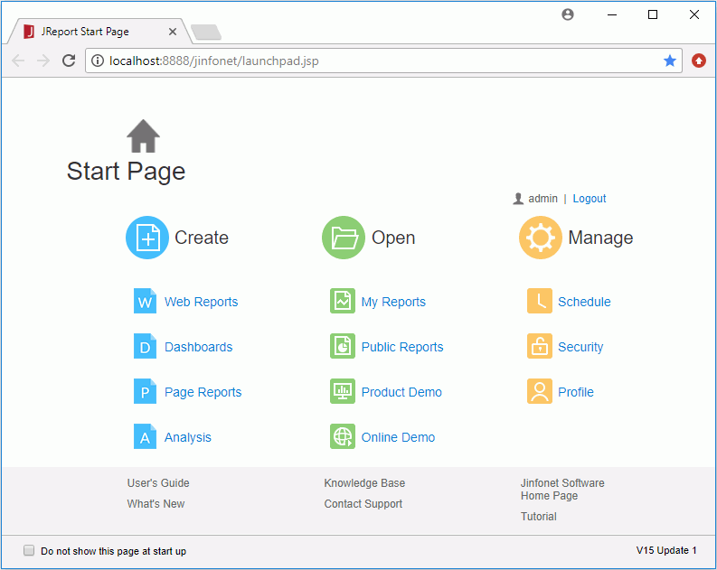 Server Start Page