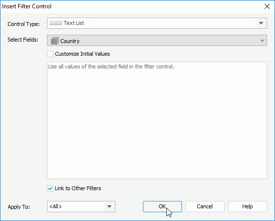 Insert Filter Control