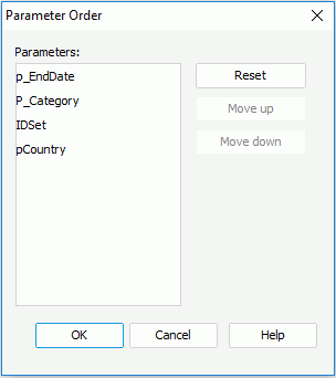 Parameter Order dialog