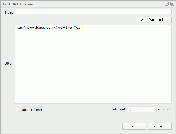 Edit URL Frame dialog