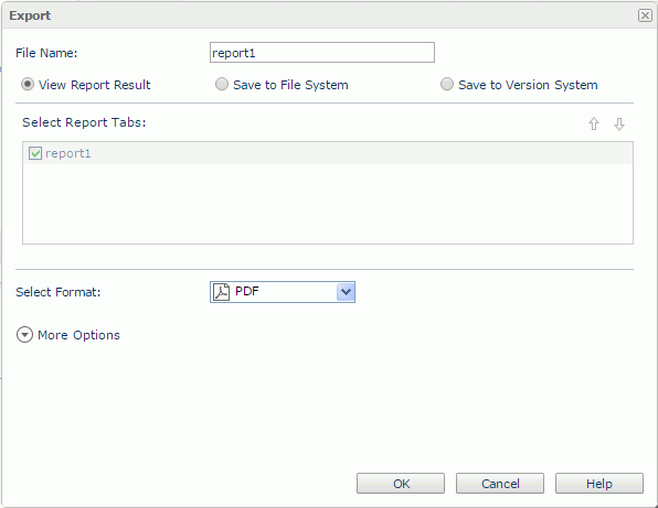 Export dialog