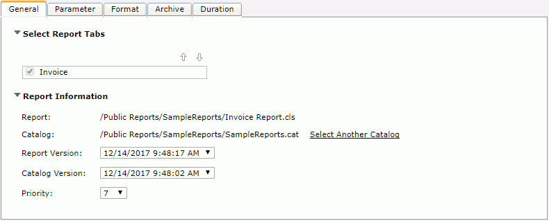 Advanced Run dialog - General tab