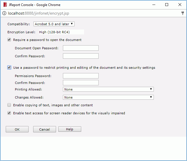 Encrypt dialog