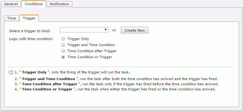 New Cache - Trigger subtab