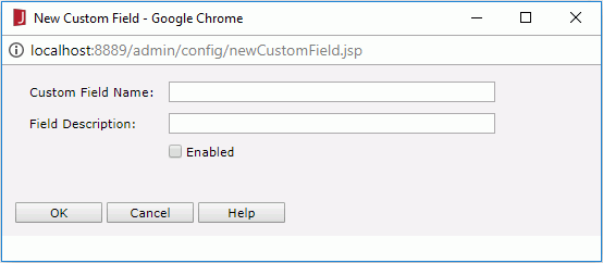 New Custom Field dialog