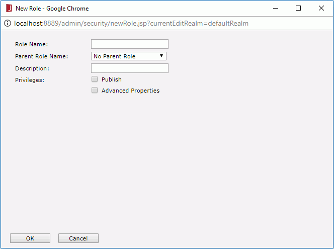 New Role dialog