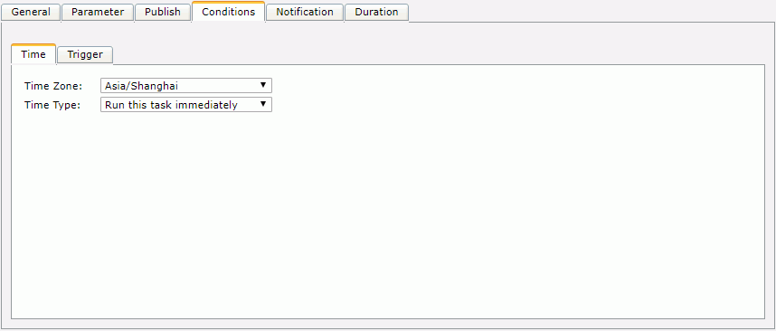 Schedule dialog - Conditions tab - Time