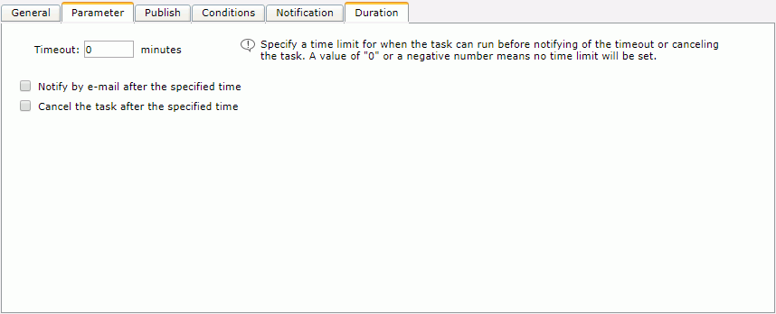 Schedule dialog - Duration tab