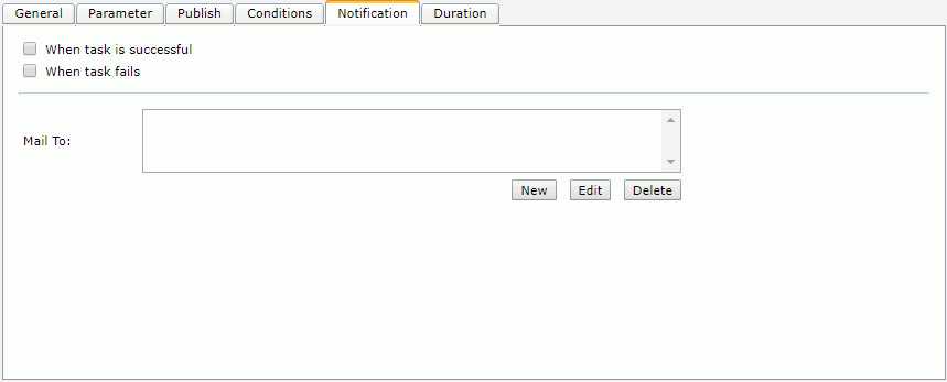 Schedule dialog - Notification tab