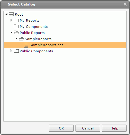 Select Catalog dialog