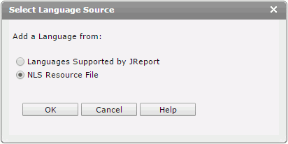 Select Langugae Source dialog