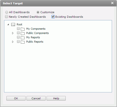 Select Target dialog