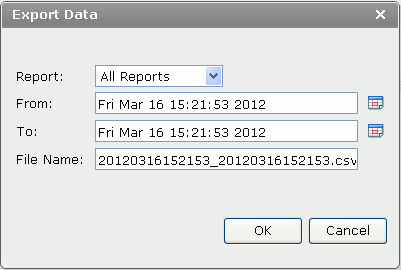 Export Data dialog