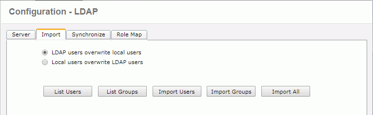 Configuration - LDAP page